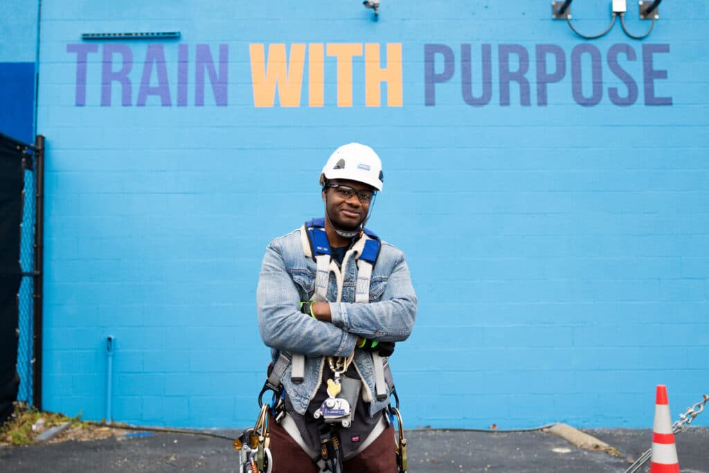 Centura College Wind Turbine Technician Student