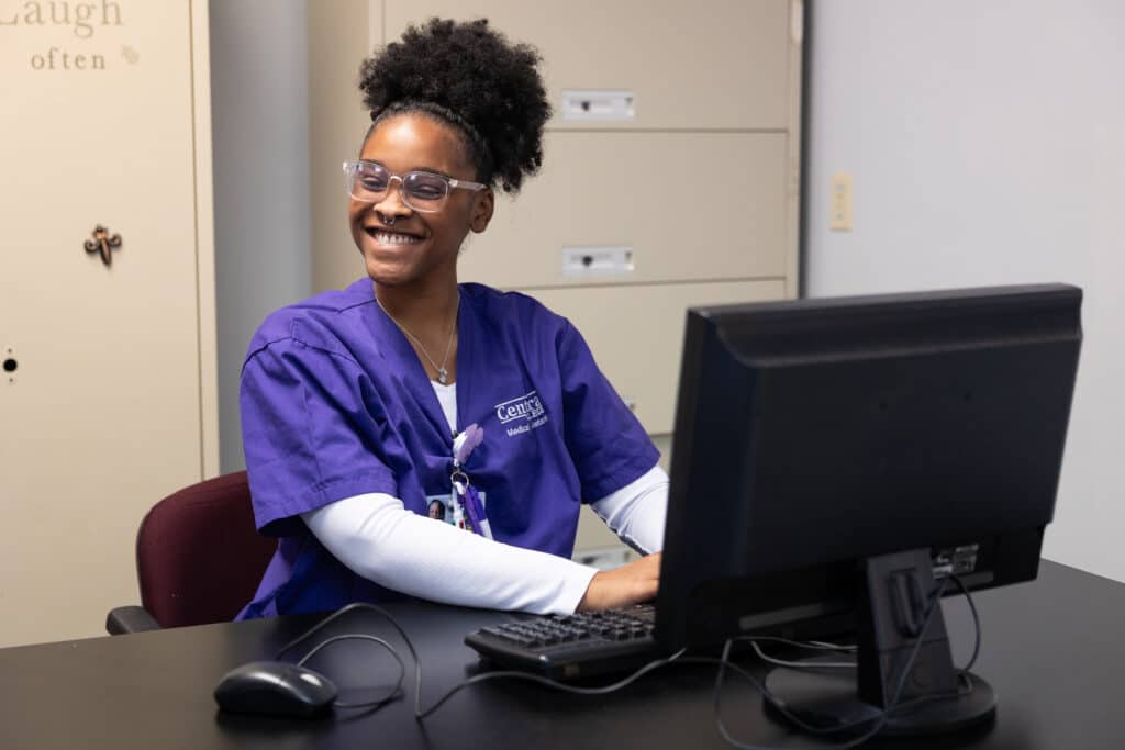 Centura College medical assistant student in classroom training