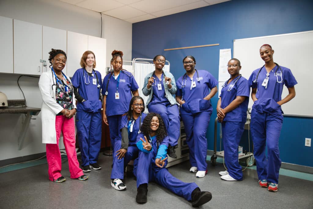 Centura College healthcare program students in clinical lab setting